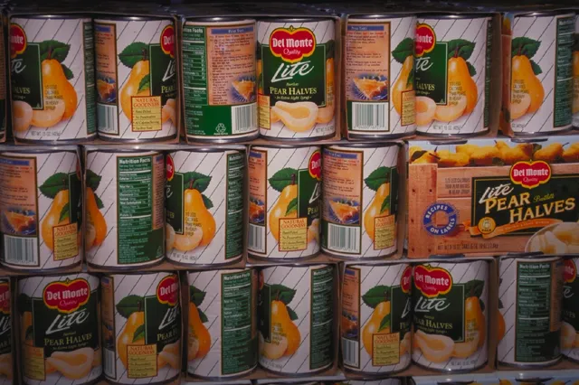 Del Monte canned pear halves, in a wholesale club in Virginia.