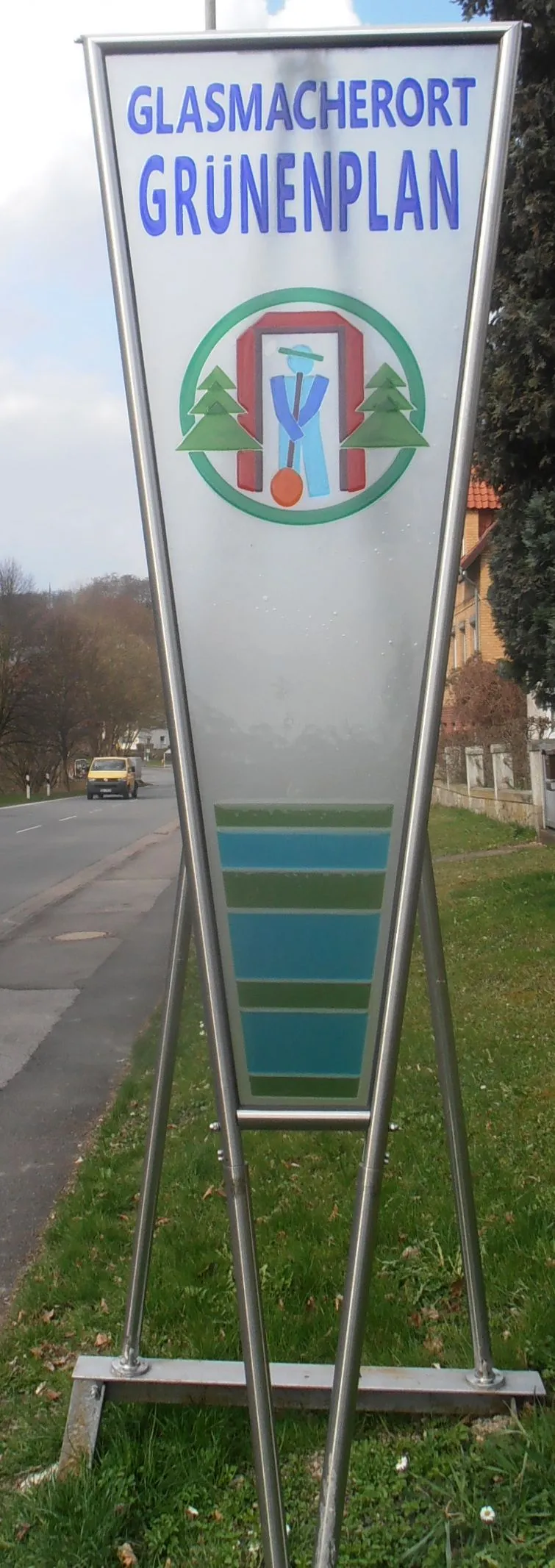 Schild am Ortseingang Delligsen-Grünenplan