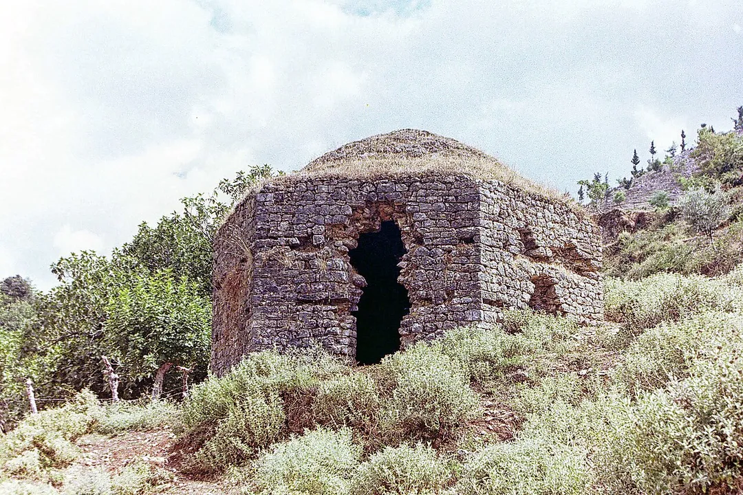 A derelict Bektashi tekke near Delvinë in 1995