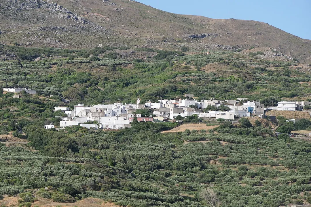View of the village Dafni. Sitia, Lasithi, Crete, Greece.