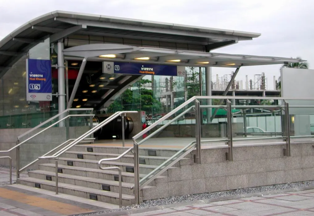 Entrance to the Huay Kwang station of the Bangkok subway system.