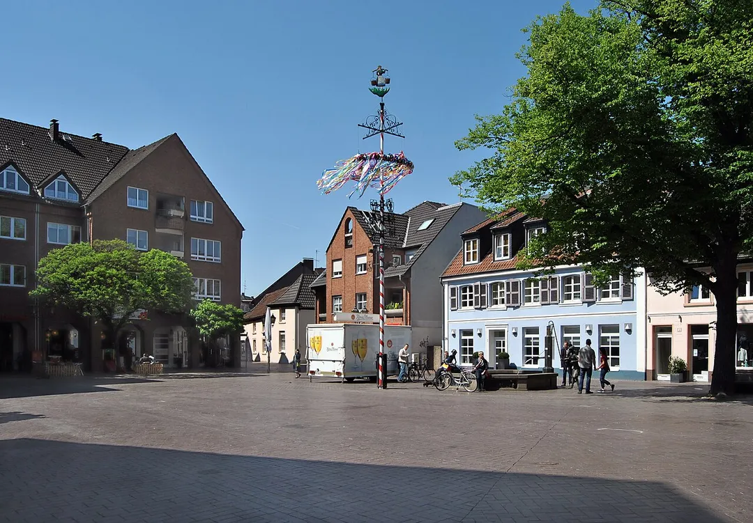 Old marketplace called "Altmarkt" in Dinslaken in North Rhine-Westphalia, Germany.