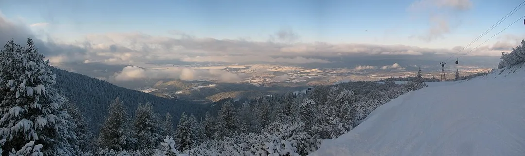 Panoramic view of en:Samokov valley from en:Borovets.