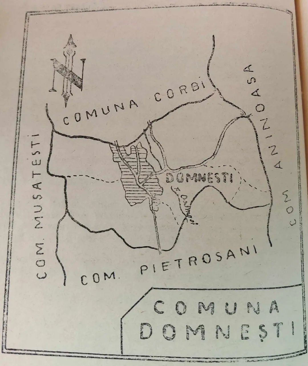 Comuna Domnești - hartă