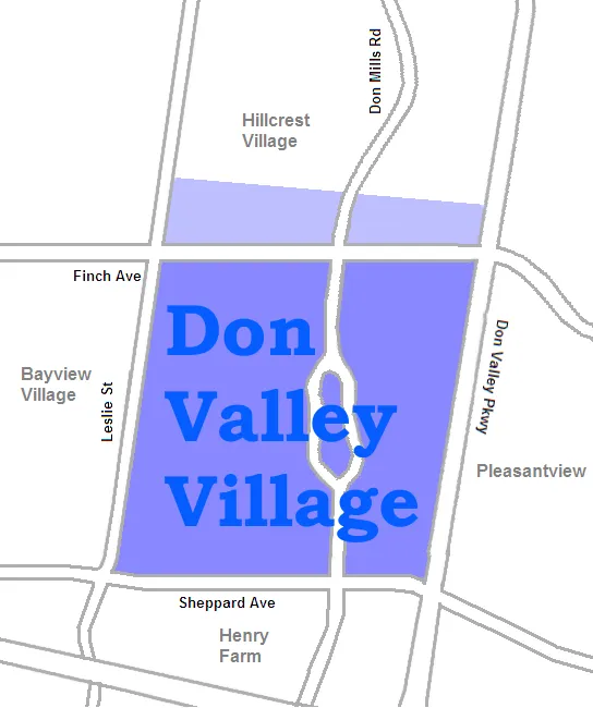 map of w:Don Valley Village