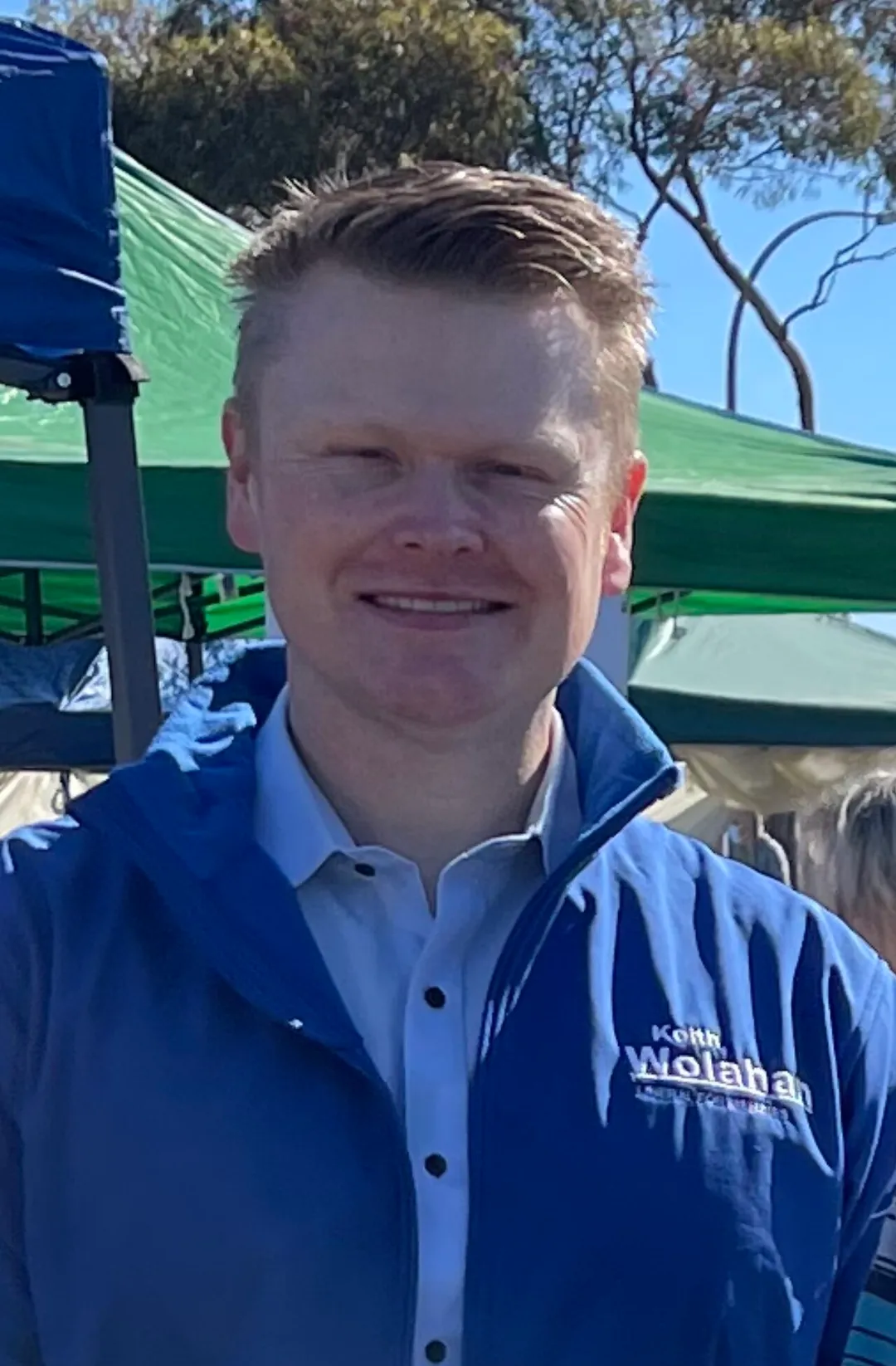 Keith Wolahan in 2021 campaigning at Tunstall Square in Donvale