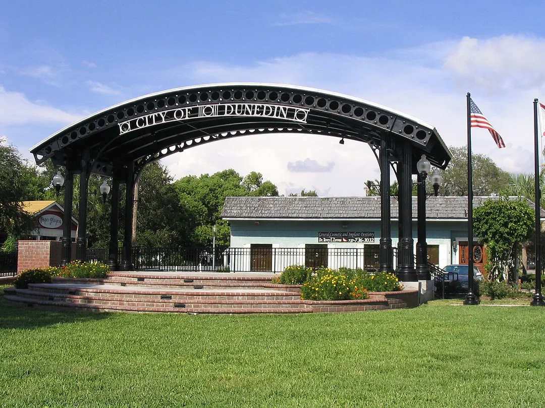 Pioneer Park stage in Downtown Dunedin, FL