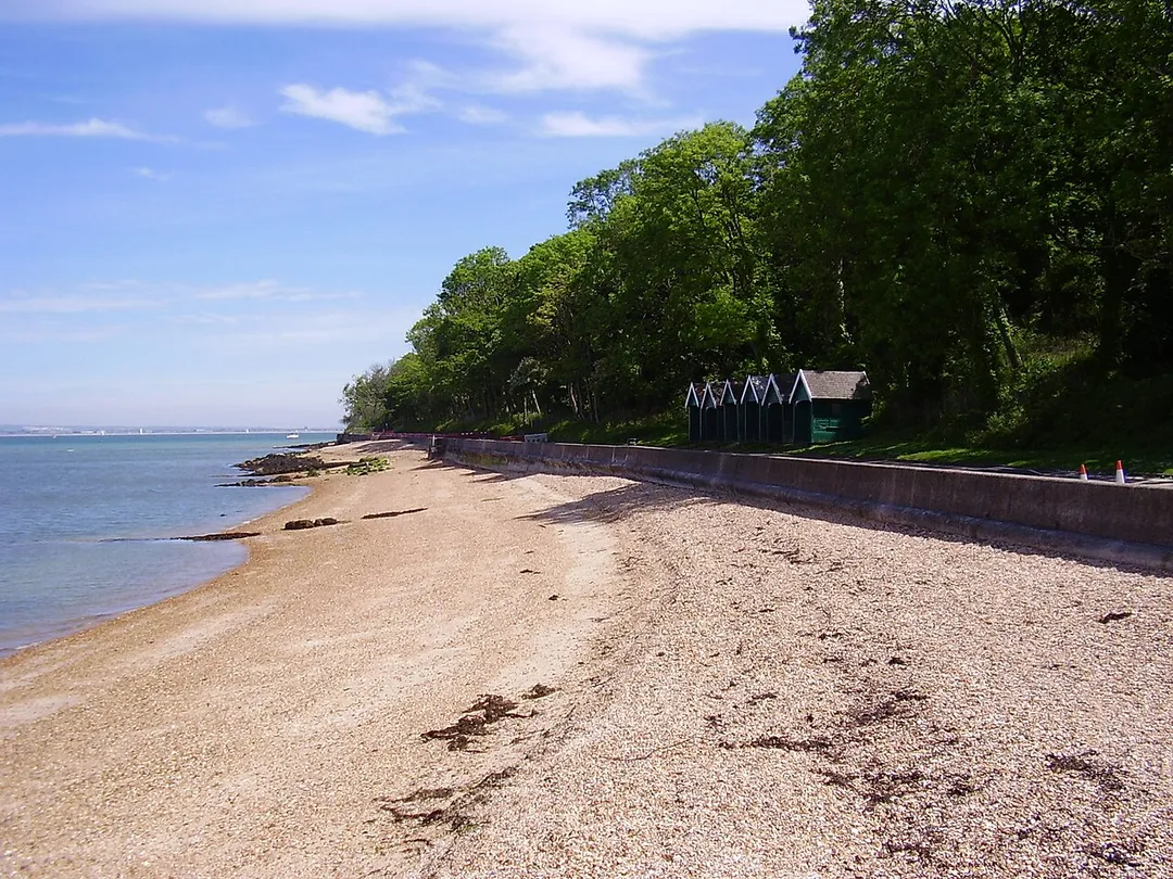 The beach at East Cowes, Isle of Wight, UK