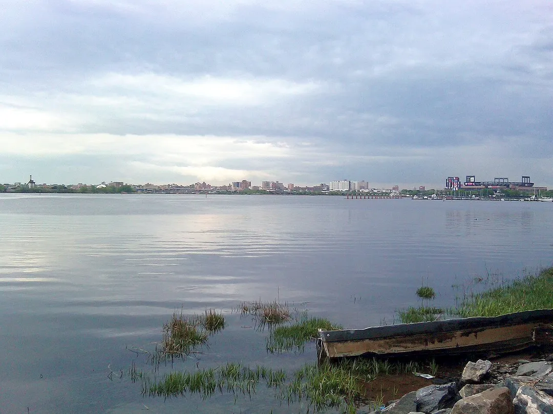 View of Flushing Bay from the promenade near LaGuardia Airport.