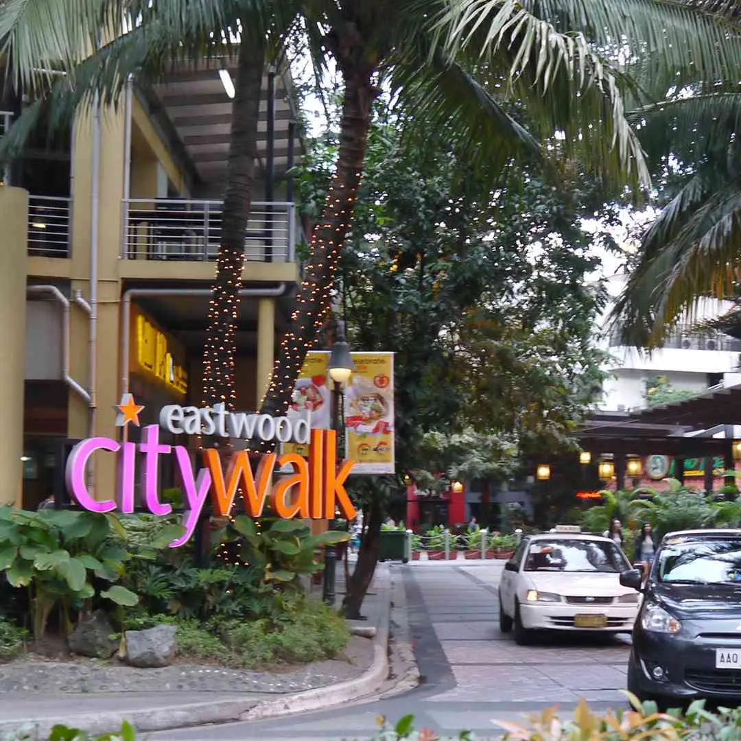 Shows the Eastwood City Walk landmark