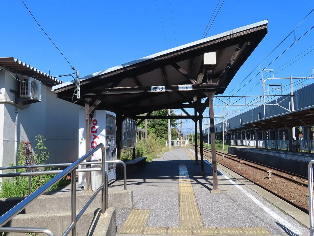 愛知川駅（滋賀県愛荘町）。米原方面行ホーム。