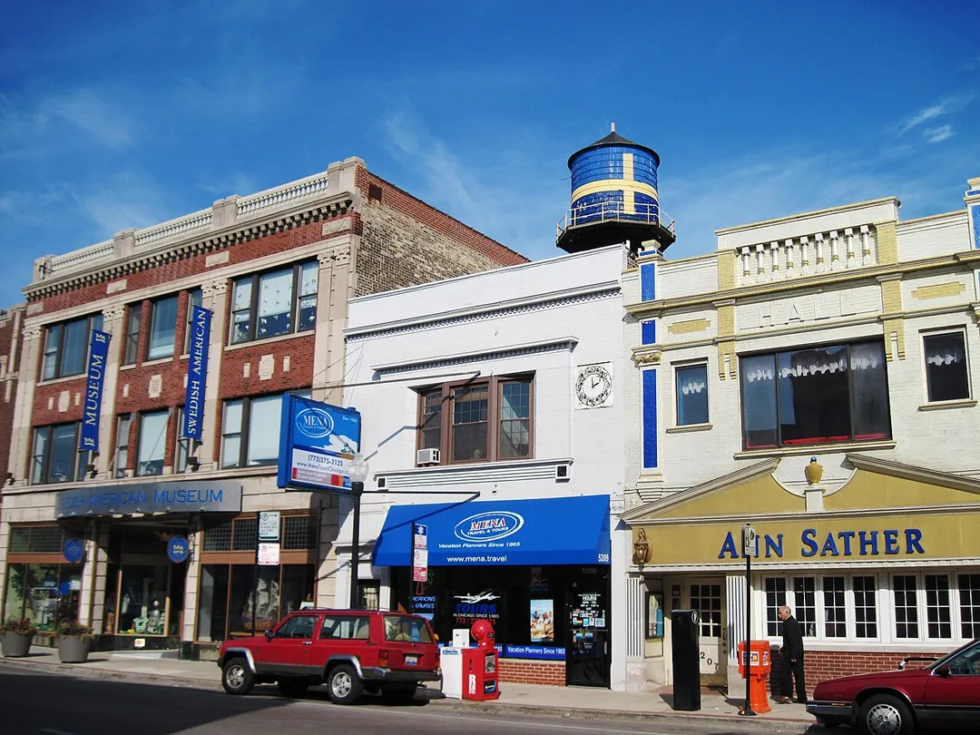 View of Andersonville, Chicago, near Foster and Clark
