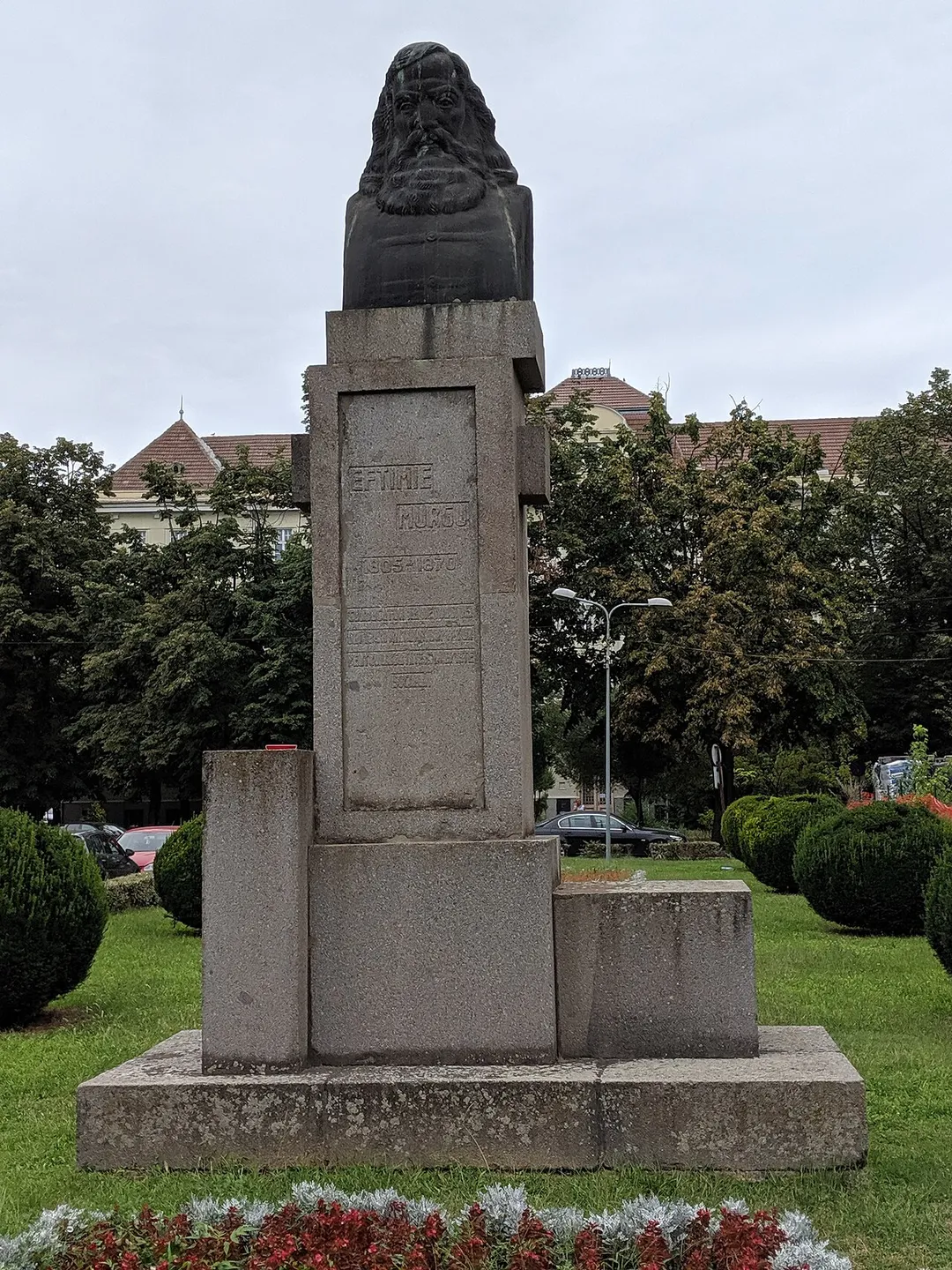 Monument of Eftimie Murgu at Eftimie Murgu square in Timisoara