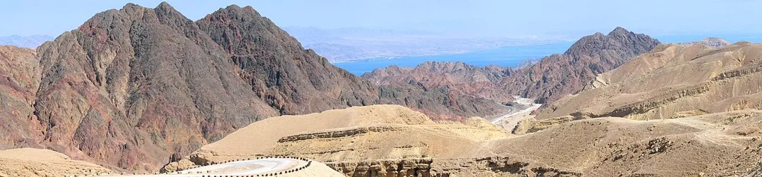 Eilat bay and mountains, Israel.