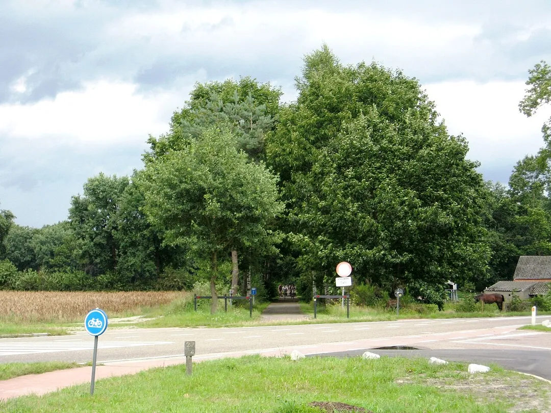 Railroad 18 in Eksel, Hechtel-Eksel, Limburg, Belgium