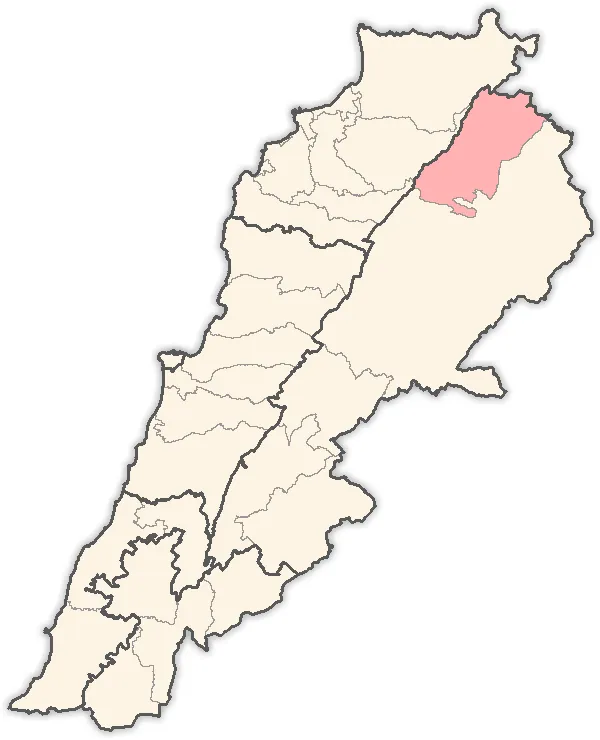 Map of districts in Lebanon, highlighting the Hermel District