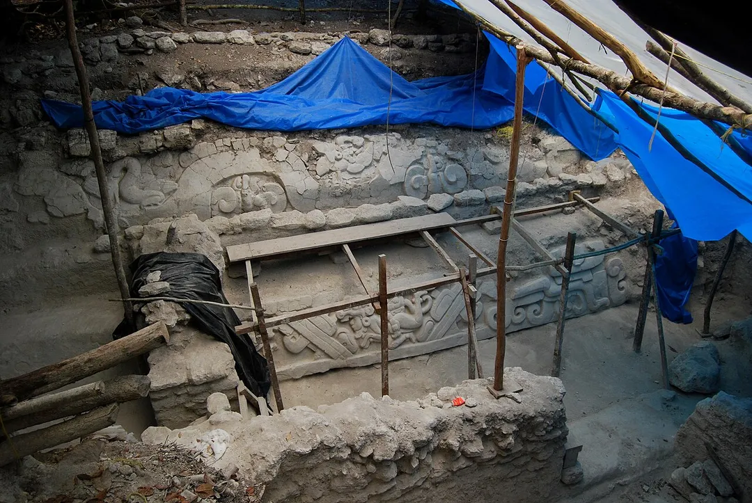 Archaeological excavation at the Preclassic Maya site of El Mirador, in Petén, Guatemala.