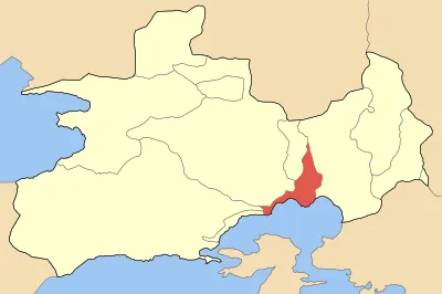 Locator map of Elefsinas municipality (Δήμος Ελευσίνας) at West Attica perfecture, Greece.