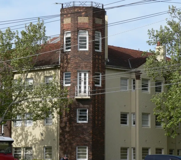 Art deco apartment blocks on Brighton Road, St Kilda