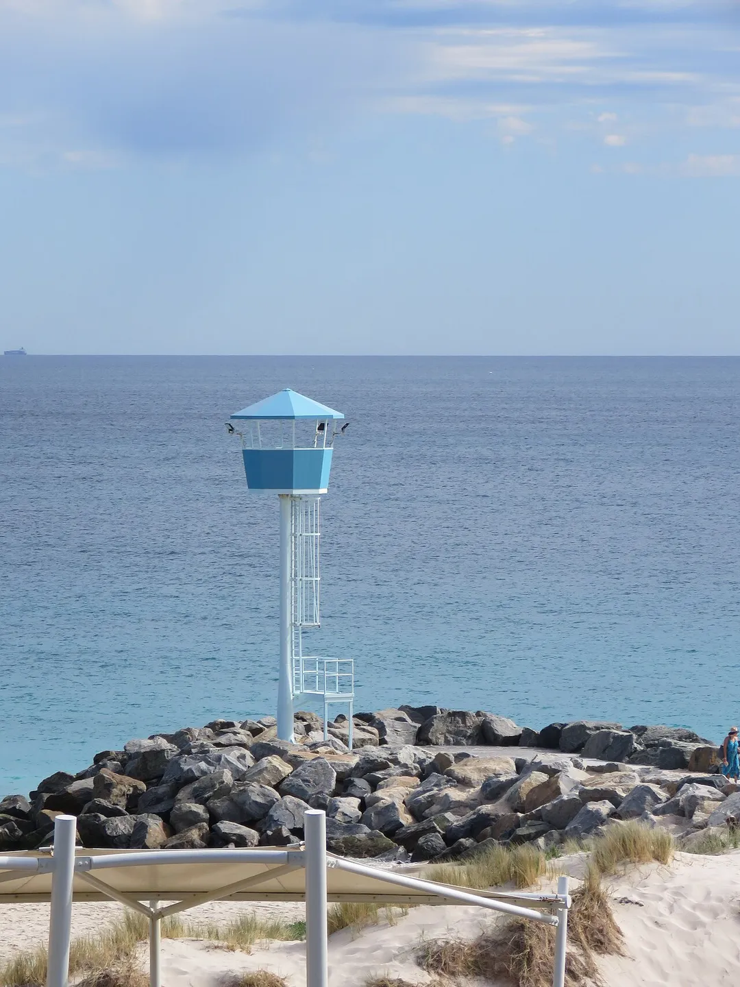 An observation tower at the waters edge at City Beach, Western Australia.