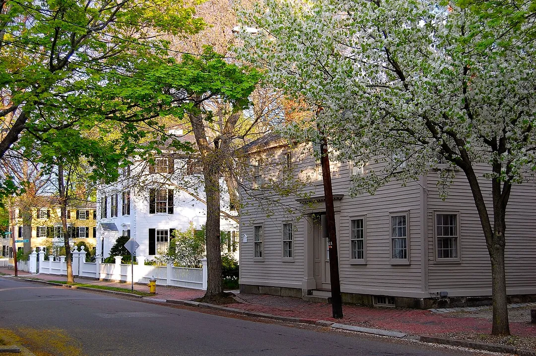18th and 19th century homes in the Federal Street District of Salem, Massachusetts.