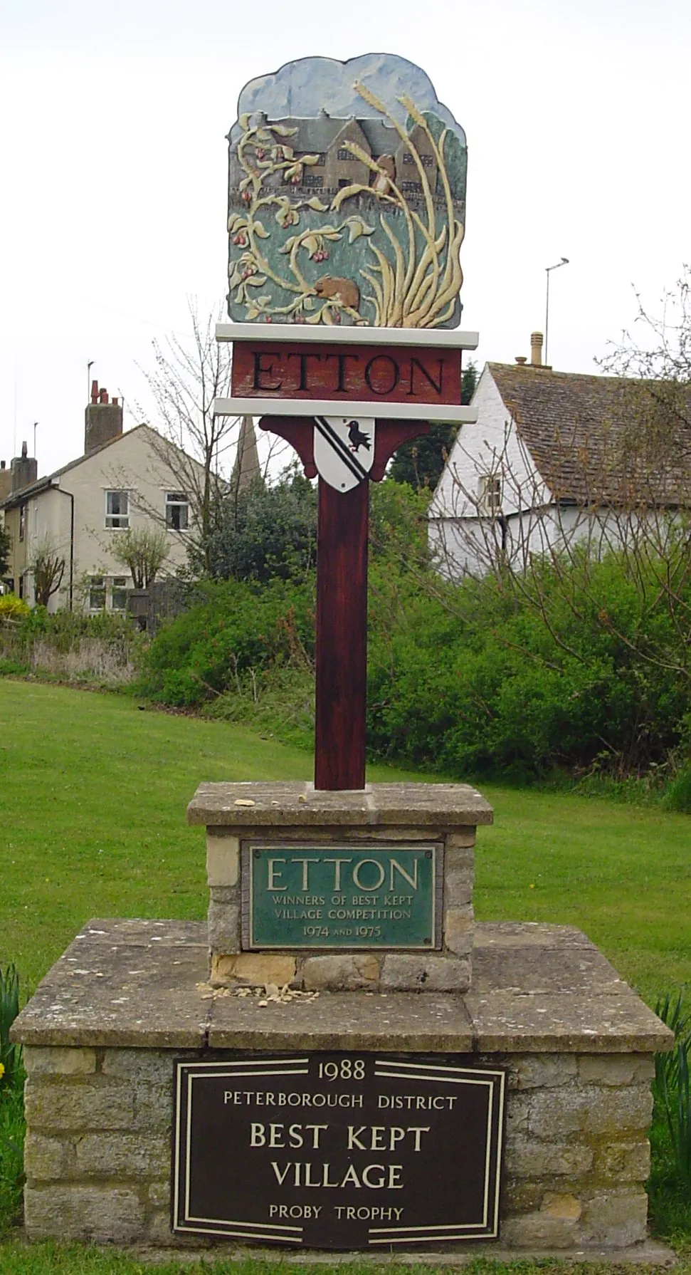 Signpost in Etton, Cambridgeshire