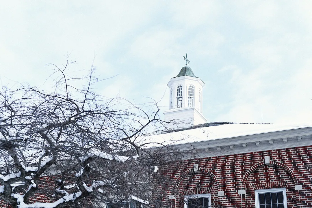 Easton Town Hall exterior, winter 2016.