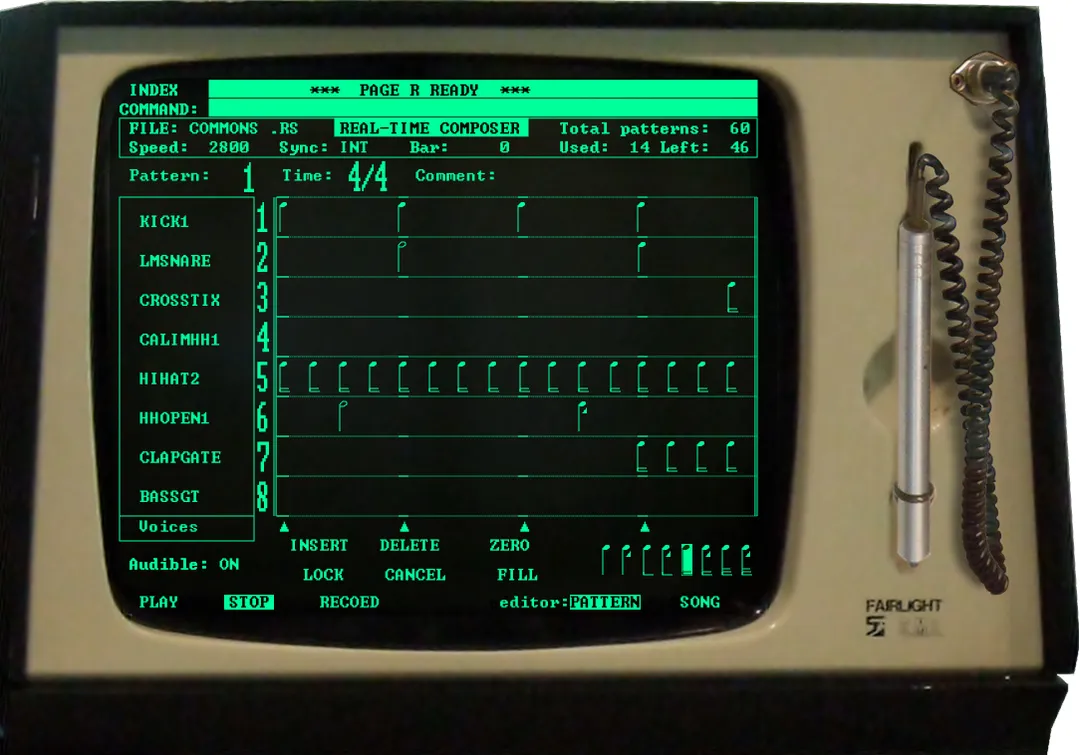 Page R (Real-Time Composer) on Fairlight CMI Series II

typo: "RECOED" → "RECORD"