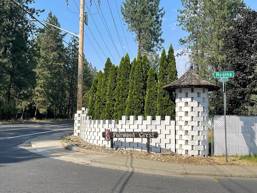Entrance to a planned residential community in Fairwood, Spokane County, Washington in July, 2024.