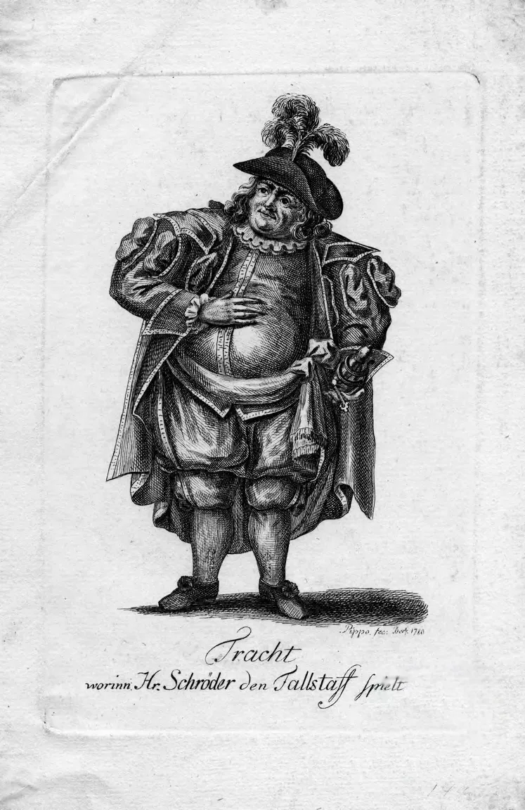Tracht worinn Hr. Schröder den Fallstaff spielt