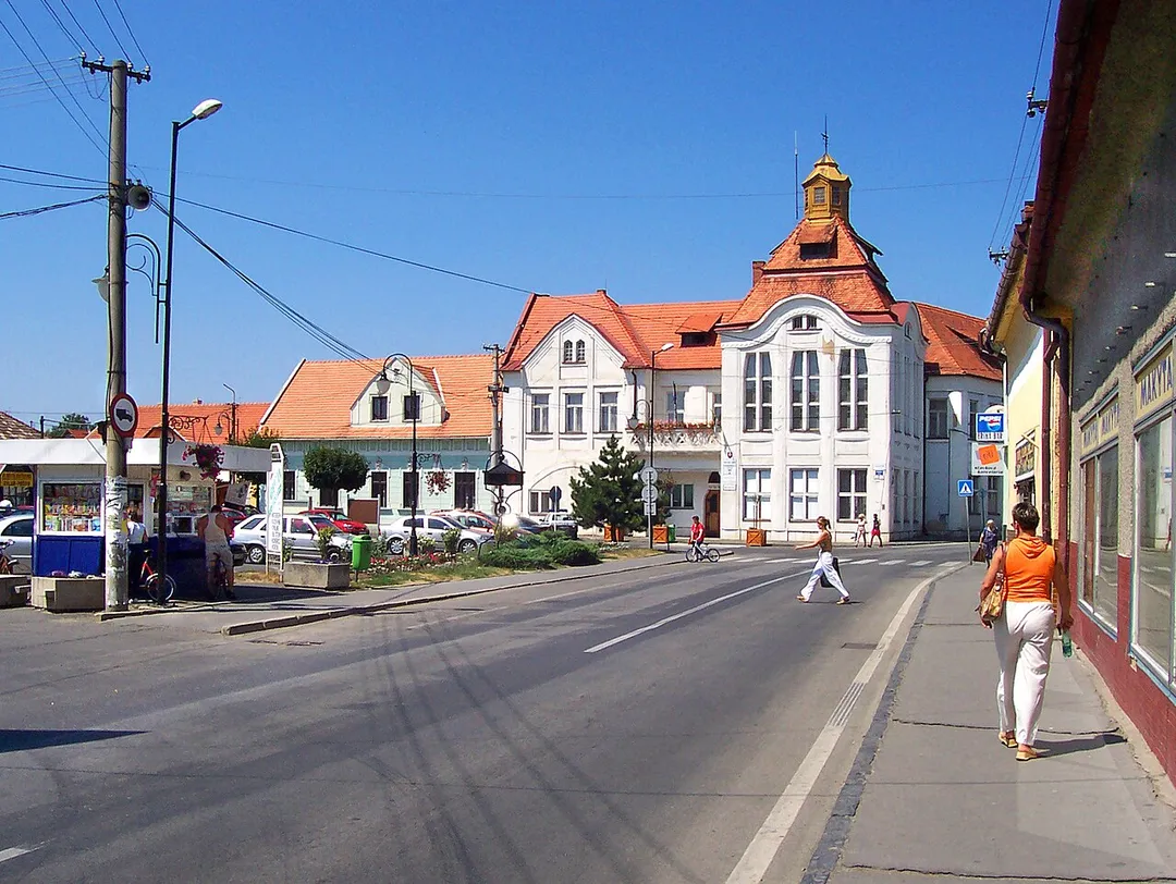 Main square at Fiľakovo. Novohrad Region, Slovakia