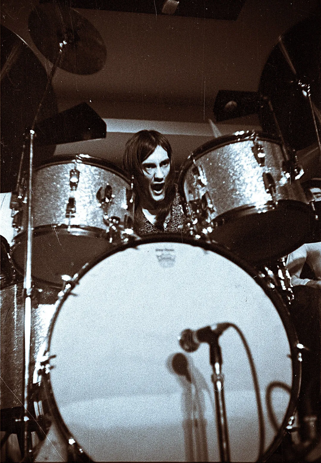 Mick Fleetwood, Fleetwood Mac,
March 18, 1970 Niedersachsenhalle, Hannover, Germany
The Touring Band:
Mick Fleetwood - Percussion, 
Peter Green - Lead Vocals/Guitar/Harmonica (left band in May), 
John McVie - Bass Guitar, 
Jeremy Spencer - Vocals/Guitar, 

Danny Kirwan - Vocals/Guitar