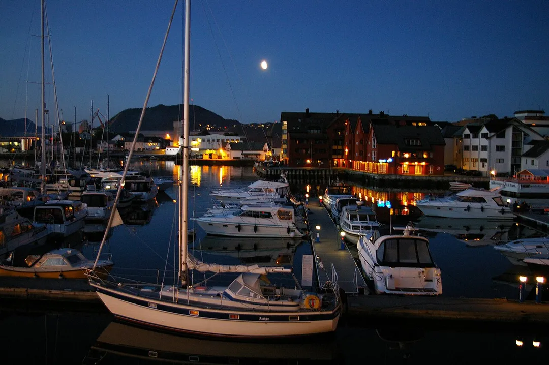 Florø by night. Sogn og Fjordane, Norway.