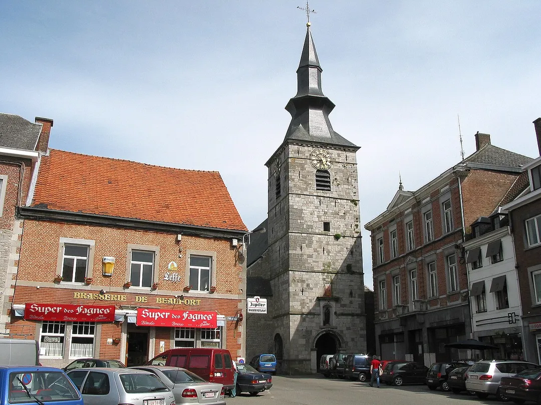 Florennes   (Belgium), place de l’Hôtel de Ville - The Saint-Gangulphe’s collegiate church (1755-1756).