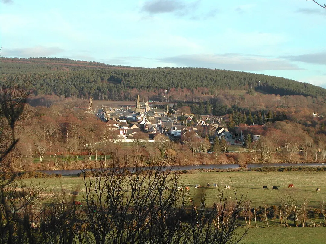 Fochabers village, beside the River Spey.