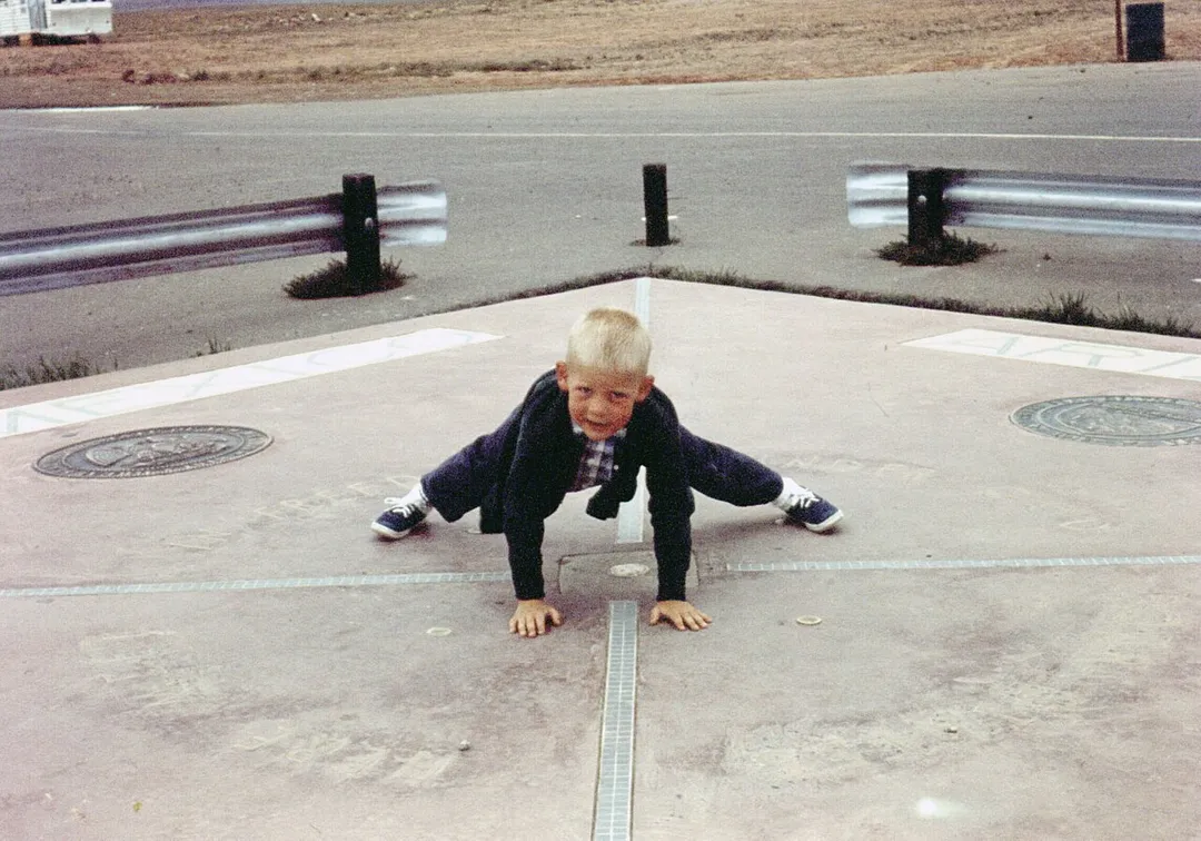 A young boy at the Four Corners Monument in the United States in 1965.
