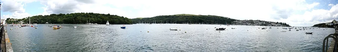 Panorama of Fowey Harbour, Cornwall, UK