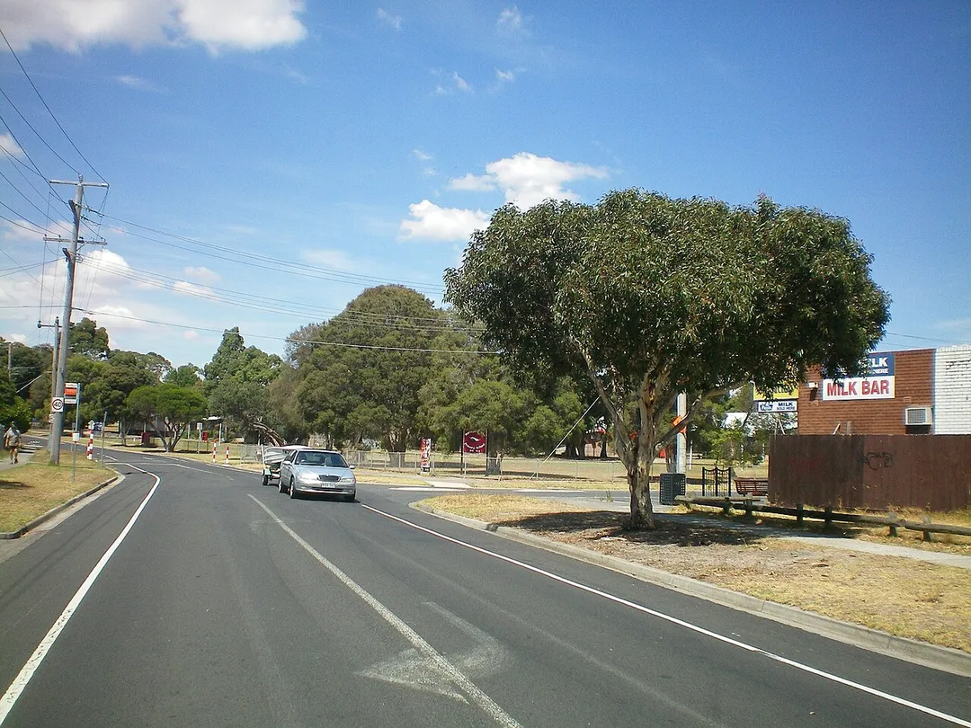 Typical street in Frankston North, Victoria.