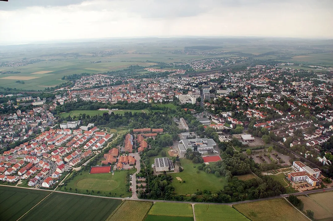Aerial photograph of Friedberg, Hessen, Germany, view from the West