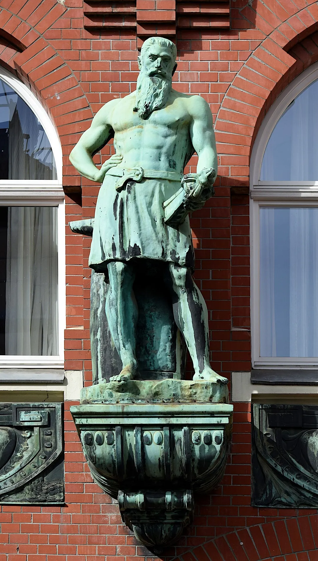 Statue on the Katharinenhof in Berlin-Friedenau, Germany.