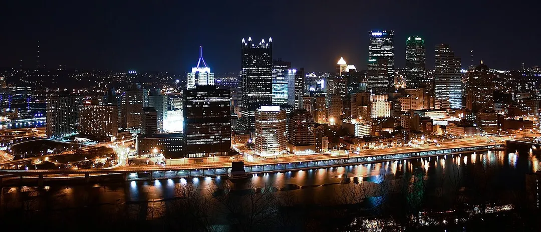 The night view of Pittsburgh skyline from Mount Washington.