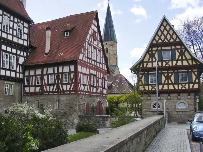 Castle and church in Gaildorf, Germany