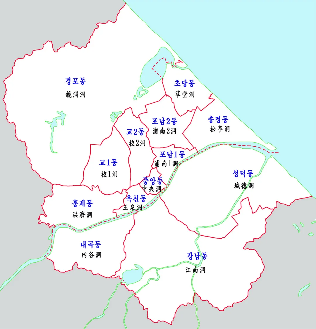 강릉시내지역도