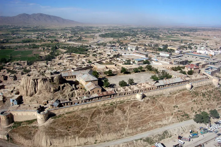 The old fortress in Gardez City. Originally built by the armies of Alexander the Great, and subsequently rebuilt by many of the invading armies to pass through Gardez, including the British and Soviets. The fortress, colloquially known as 'Castle Greyskull' by American troops in the area, is currently home to an Afghan National Army detachment. (U.S. Air Force photo by 1st Lt. John Severns)