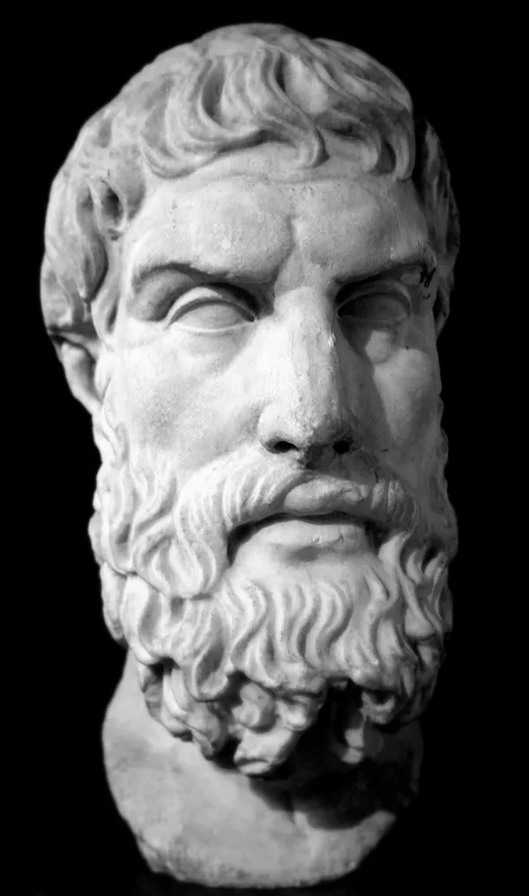 File already in use by Wikipedia.  Generally enhanced viewability.
English: Marble bust of Epicurus. Roman copy of Greek original, 3rd century BC/2nd century BC. On display in the British Museum, London. 
Source Self-created
Date 18 June 2006
Author ChrisO
Permission  I, the copyright holder of this work, hereby release it into the public domain. This applies worldwide.
In case this is not legally possible:

I grant anyone the right to use this work for any purpose, without any conditions, unless such conditions are required by law.