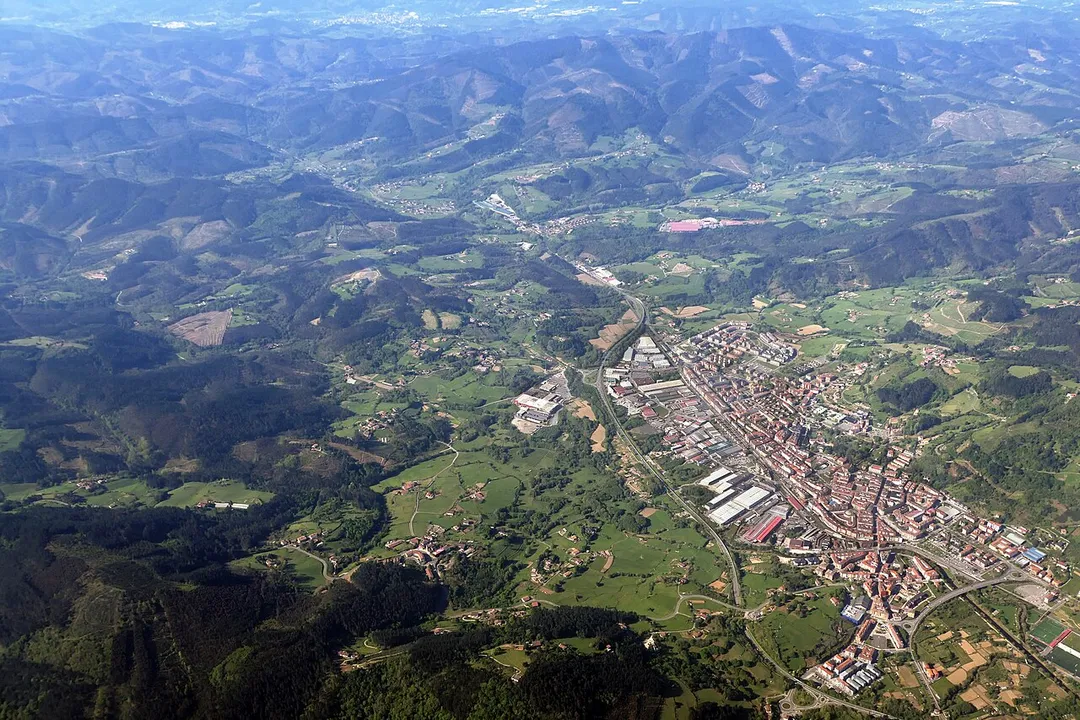 An aerial photo of Guernica in the Basque Country.