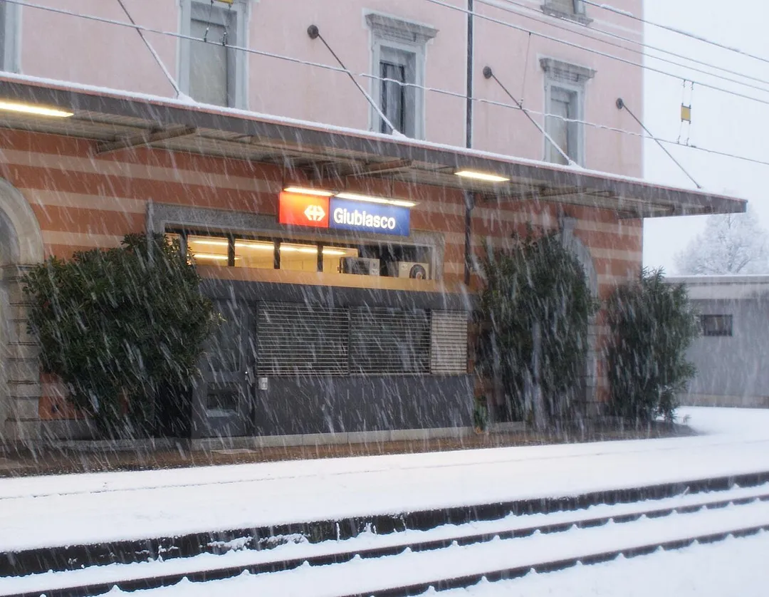 Train Station in Giubiasco, Ticino, Switzerland