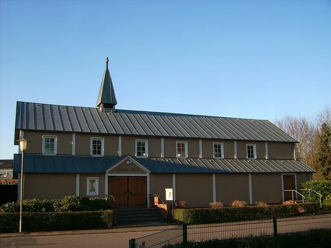 The "Kripplein Christi" is the Lutheran church in Glandorf, Lower-Saxony, Germany. Originally erected in Ahle, a locality of Holsen bear Bünde in Westphalia, the movable church was translocated to Glandorf in 1952.