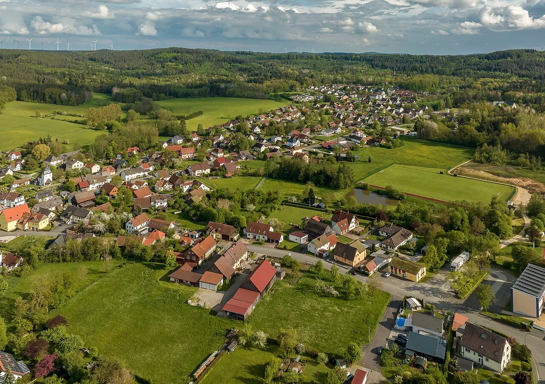 Glashütten near Bayreuth, aerial view