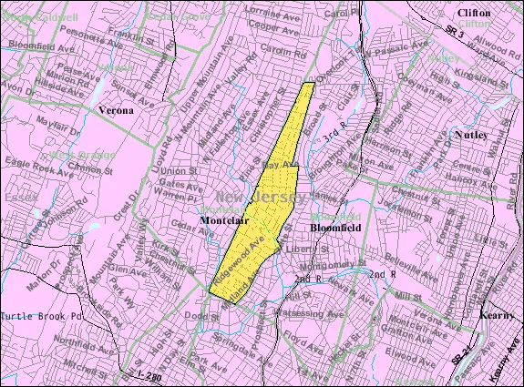 Census Bureau map of Glen Ridge